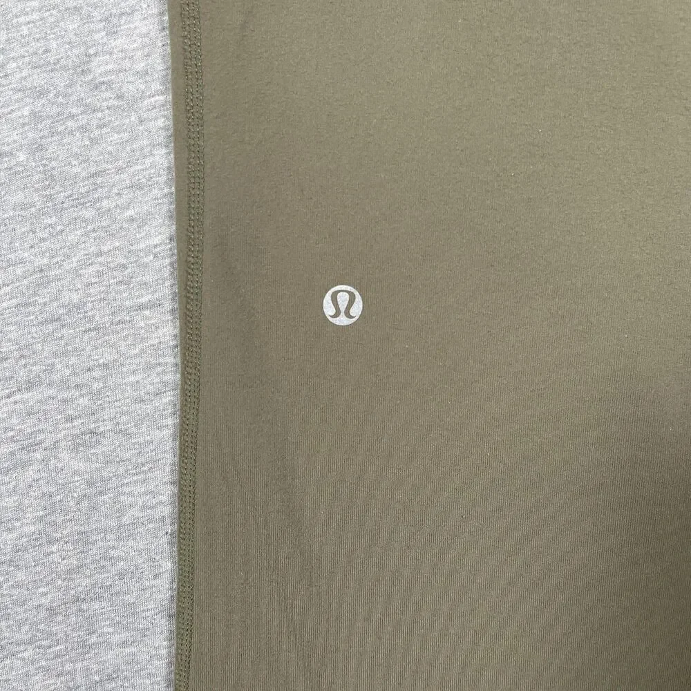 Lululemon Leggings Womens 2 Green Cropped Yoga Slim Pockets Drawstring
